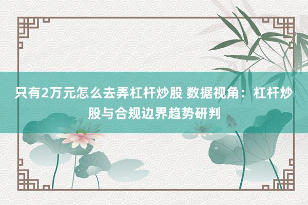 只有2万元怎么去弄杠杆炒股 数据视角：杠杆炒股与合规边界趋势研判